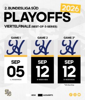 PLAYOFFS VIERTELFINALE 💥👑

Unsere Jungs treffen im Viertelfinale auf die @heidekoepfe II. ⚾️🧢
Am 05. September findet das erste Spiel der Best-of-3-Series um 14:00 Uhr bei uns am King’s Field statt. Don’t miss it! 👊

#Fiassa #RBNation #HomeoftheKing👑