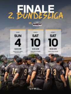 FINALE. LET’S GO. 🔥👑⚾

Im Finale der 2. Bundesliga Süd wartet mit der Bayerischen Baseball Academy aus Regensburg @regbbacademy ein bekanntes Duell aus der Süd-Ost-Gruppe.

Aufgrund eines Events in Regensburg wurde das Heimrecht getauscht:
📍 Game 1: Sonntag, 4.10. – 12:00 Uhr in Regensburg
🏟️ Game 2: Samstag, 10.10. – 12:00 Uhr am King’s Field
🔥 Game 3 (falls nötig): Samstag, 10.10. – 15:30 Uhr am King’s Field

🎟️ Tickets sind ab sofort im Ticketshop erhältlich 👉🏼 Link in Bio.

#Fiassa #RBNation #HomeoftheKing👑